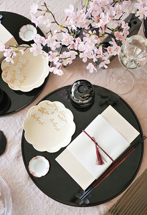 楽天市場】金彩白盛桜絵 花型五寸皿 : TABLE ＆ STYLE
