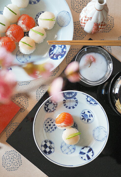 楽天市場】有田染付けシリーズ 丸地紋5.5寸兜皿 ＜和食器 / 有田焼 