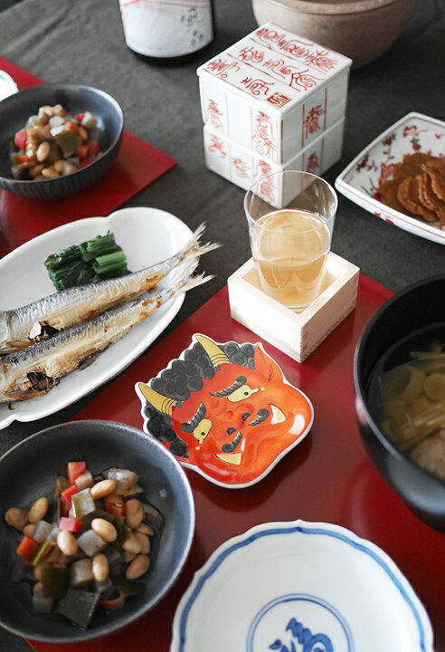 楽天市場】錦 泣いた赤鬼 銘々皿 小 ＜節分 / 福 / オニ / 和食器  