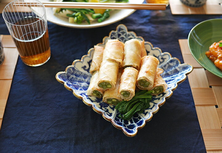 楽天市場】染付割地紋 菊割長角六寸皿 : TABLE ＆ STYLE 