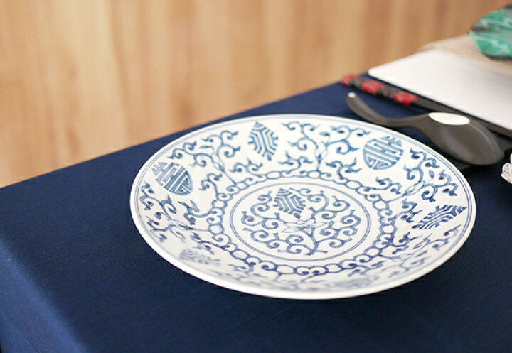 楽天市場】染付地紋壽字 7寸古伊万里皿 : TABLE ＆ STYLE