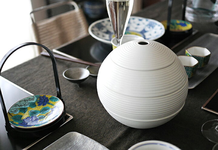 楽天市場】白磁千段珠型三段重 ＜重箱 / 白 / 迎春 / 正月＞ : TABLE 