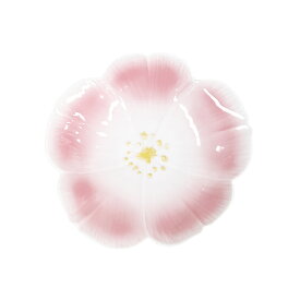 ピンク吹　桜型皿