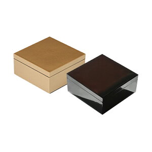 3.5寸マス重 琥珀 溜 2個セット - ミニ重箱 <和食器 / 重箱 / 漆器 / 金 / ゴールド / 迎春 / おもてなし / 正月 / モダン / おせち>