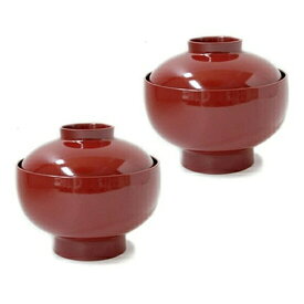 【お買い物マラソン限定 ポイント2倍】つぼみ蓋付き椀 朱　2個セット ＜ひな祭り / 迎春 / 雑煮＞