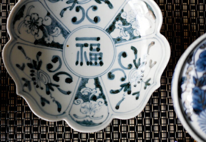 楽天市場】古染付草花紋 輪花皿 ＜和食器 / 端午の節句 / 五月人形 