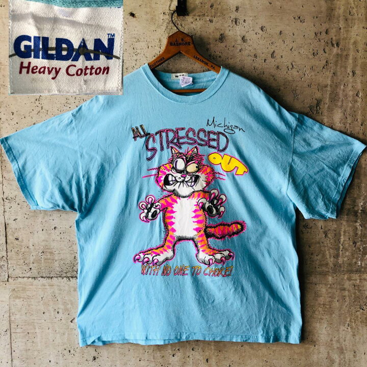 楽天市場】W49 猫 動物 キャット Tシャツ クレイジーキャット ストレス 