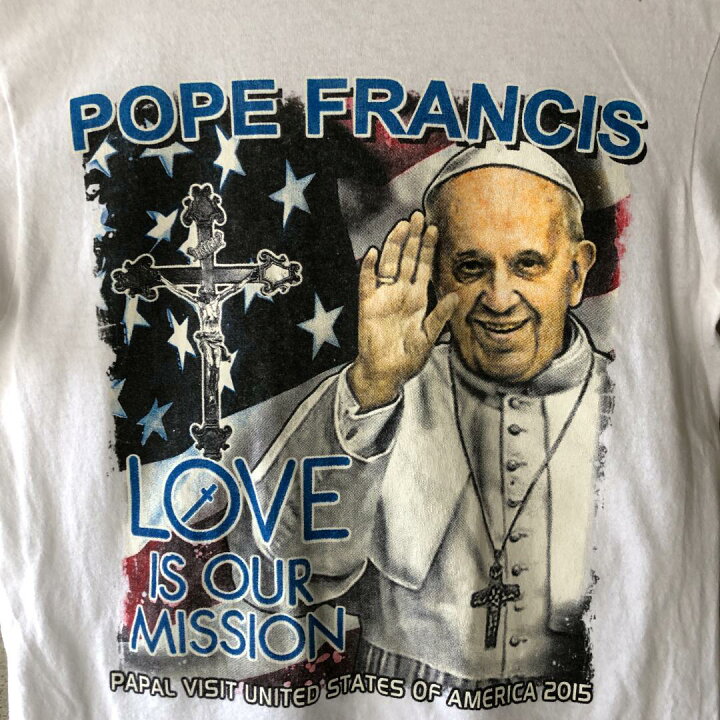 楽天市場】【DF94】Tシャツ ローマ法王 教皇フランシスコ 記念T 2015年 