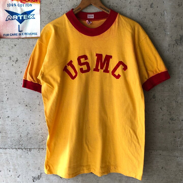 楽天市場】XZ174 Tシャツ 70s ビンテージ USMC マリンコープ リンガー 