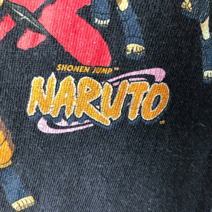楽天市場】XZ115 00s ナルト NARUTO アニメ Tシャツ 古着 全員集合 黒T 