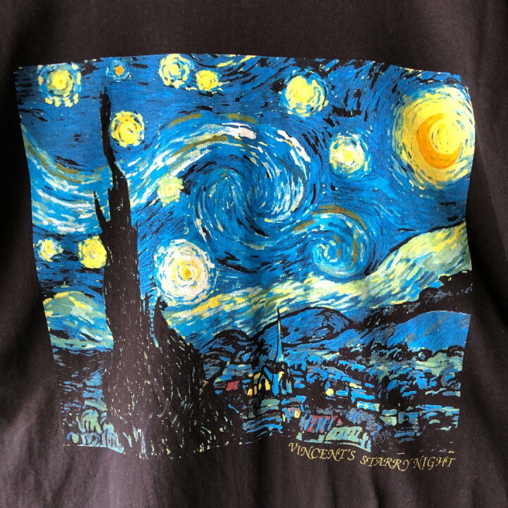 楽天市場】XZ246 00s ゴッホ アート Tシャツ 星月夜 ブラック 