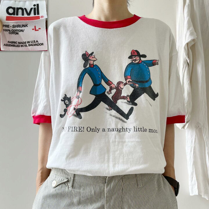 楽天市場】GF767 90s Tシャツ おさるのジョージ リンガー ヴィンテージ 