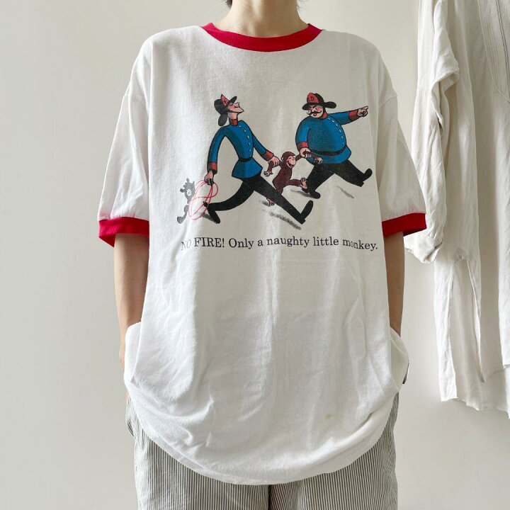 楽天市場】GF767 90s Tシャツ おさるのジョージ リンガー ヴィンテージ 
