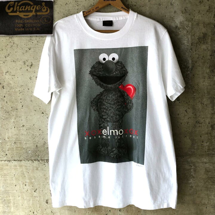 楽天市場】XZ503 Tシャツ エルモ elmo セサミストリート 90s 白 深瀬 