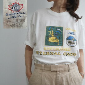 【472】ヴィンテージ Tシャツ オシャレデザイン 大人な方へ UNEXPLORED ETERNAL SNOW LABRADO mapがかわいい どこの場所か、自分で探してみるのも楽しい シングルステッチ　ビンテージ　80s