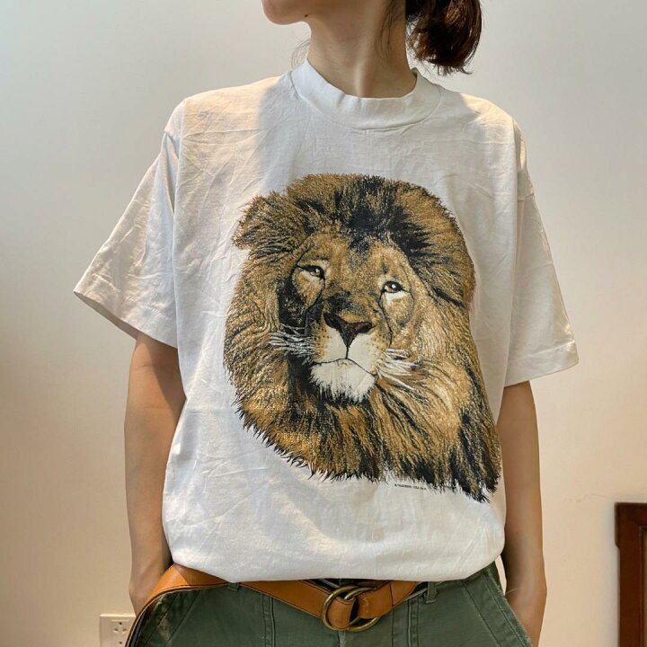 楽天市場】【336】動物 ライオン 91年 アートT ヴィンテージ Tシャツ 