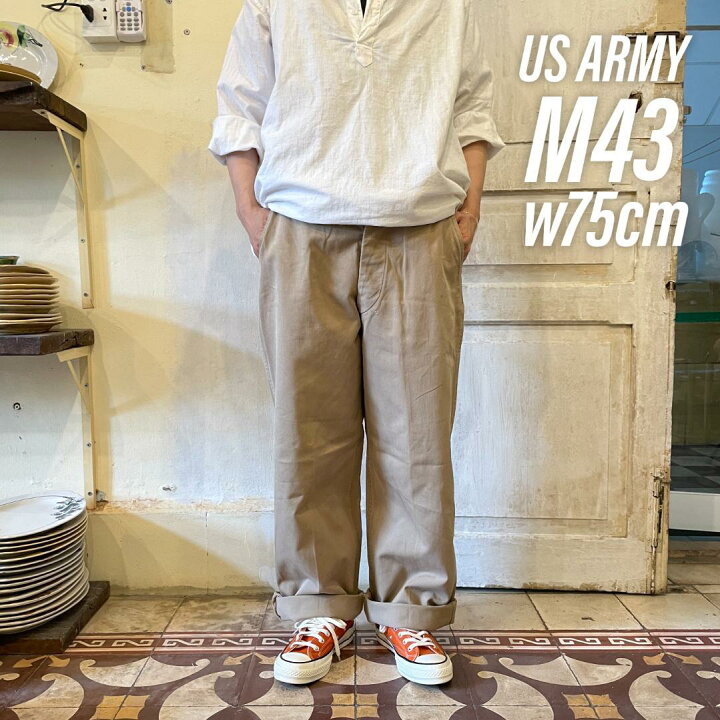 40s ヴィンテージ アメリカ軍 M43 チノパンツ ガスフラップ 43カーキ 