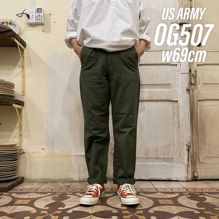 楽天市場】GD193 US ARMY 米軍 アメリカ軍 ベイカーパンツ 80s OG507 
