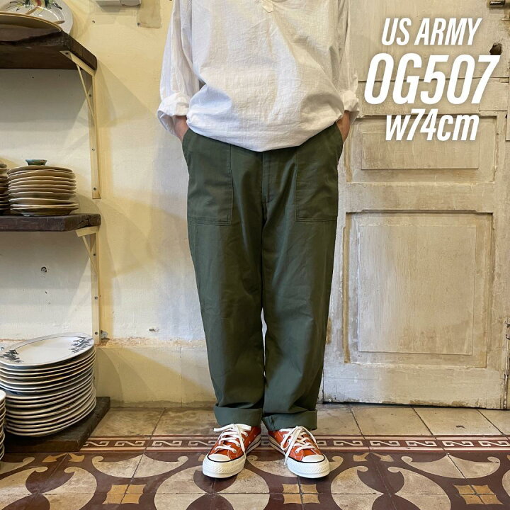 楽天市場】GD148 US ARMY 米軍 アメリカ軍 ベイカーパンツ 80s OG507 