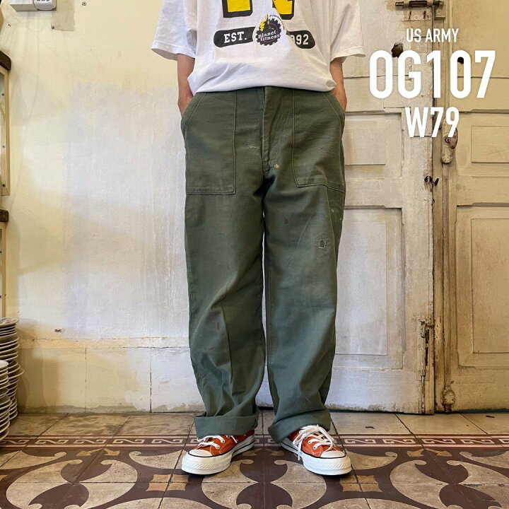 楽天市場】GD467 US ARMY 米軍 アメリカ軍 ベイカーパンツ 70s OG107 