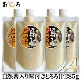 【送料無料】ほんやまじねんじょ100% 味付きとろろ汁 285g×4 静岡本山産 特許のほんやま方式 冷凍 小分けパック｜駿河湾サバ出汁 味噌仕立て｜自然薯 とろろ 栄養 食物繊維 お中元 敬老の日 ギフト 離乳食 流動食