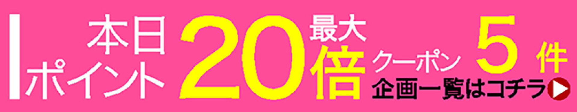 本日ポイント最大20倍クーポン企画5件開催中