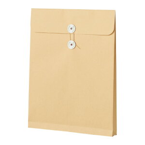 菅公工業 封筒 100枚入 ハトメ付き 大型クラフト封筒 マチ付き <エコパッカー> 角形2号(A4判収容可) メーカー品番:ホ078 サイズ:W255xH337xD35mm 裏面センター貼り 紙厚:126g/平