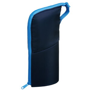 コクヨ ペンケース <ネオクリッツ・ラージ> サイズ:W90xD55xH205mm ネイビーxライトブルー メーカー品番:F-VBF181-2 スタンドタイプ ペン約20本収容 持ち手付き 材質:表材・内装/ポリ