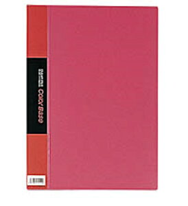 キングジム クリアーファイルカラーベース PP表紙 A4縦 固定式20枚ポケット 赤 中紙あり メーカー品番:132C-R 中紙カラー/表紙と同系色