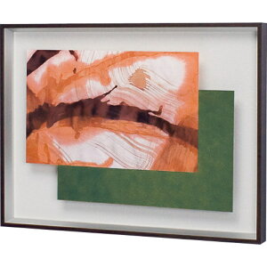 インテリアアート アートデコ インテリアデコ 和紙 600×450×40 AR3030 アートパネル 北欧 モダン 玄関 花 横長 モノトーン