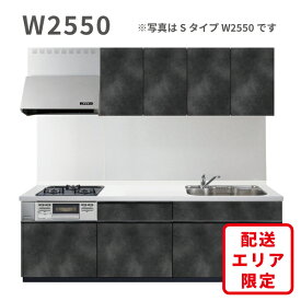 激安 システムキッチン エラーレ Sタイプ W2550 I型 壁付タイプ スライド収納 引き出し 静音シンク 収納力 低価格 格安 安い 大特価 セール