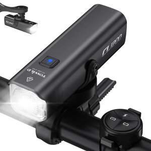 TOWILD 自転車ライト 吊り下げ可能 600/1200ルーメン 2000/4000mAh大容量 リモコン制御可能 USB-C充電式 クロスバイク ロードバイク キャンプ ハイキング サイクリング用