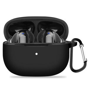 ANYOI �Ή� EarFun Air Pro 4 �P�[�X ���ɔ� �t��V���R���f�� LED�� �ϏՌ� �h�� �h�o �y�ʃf�U�C�� ���C�����X�[�d�Ή� ���h�~ �����h�~ �V���v���X���� �J���r�i�t��(�u���b�N)