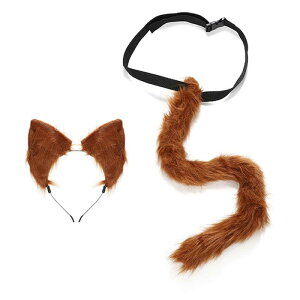 キッソス(KISSOS) コスプレ ハロウィン 猫耳 しっぽ 尻尾 キツネ 狐 アニマル カチューシャ ヘアバンド 髪飾り アクセサリー 仮装 変装 パーティ