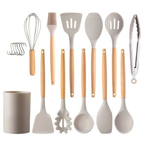 hiino kano キッチンツール セット 調理器具 12点/9点セット 一人暮らし 台所用品 新居祝い 母の日プレゼント 耐熱 耐久性 木製ハンドル 和洋中料理に適用 抗菌 傷つかない フライ返し おたま