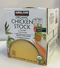 KIRKLAND SIGNATURE　ORGANIC CHICKEN STOCK オーガニック　チキンストック　鶏だし　出汁　946ml　6本