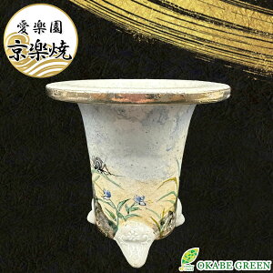 【店内全品2個同時購入10%OFFクーポン配布中】 観葉植物 鉢 おしゃれ 京楽焼 鉢 窯元 愛楽園 陶器鉢 鈴虫 すずむし 【1品1品手描きの為若干絵柄が変わります】 京楽焼き 楽焼 楽焼き オモト