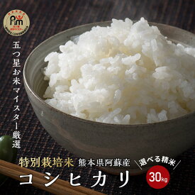 新米 米 30kg 送料無料【五つ星お米マイスター】選べる精米 令和7年熊本県阿蘇産コシヒカリ 玄米30kg(10kg×3袋)/白米27kg（9kg×3袋）【送料無料】おいしいお米【玄米食専用玄米/分づき/精白米】玄米 30kg 【業務用】熊本県産 【お米 30kg】米/お米/コメ こしひかり
