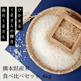 熊本県産米食べ比べセット【米 4kg 】【令和6年産】くまさんの輝き・森のくまさん・ぴかまる