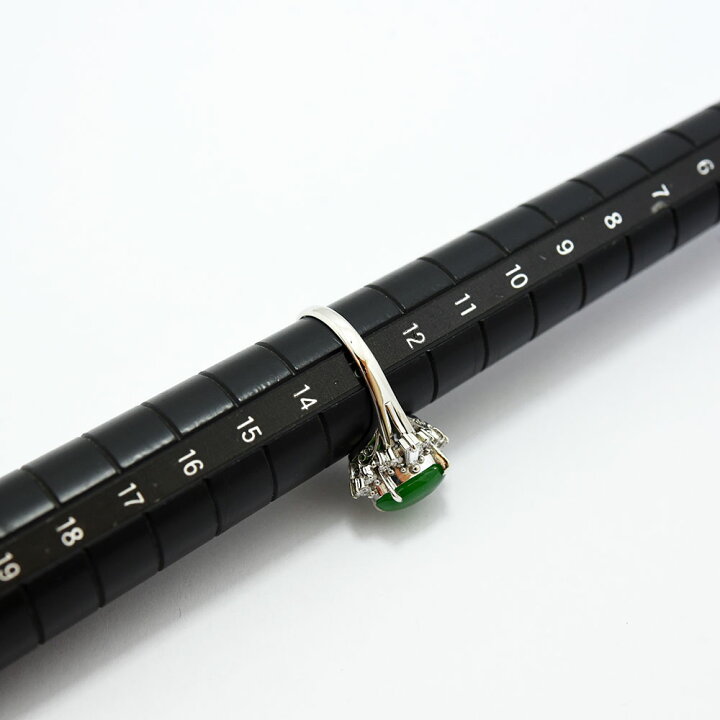 楽天市場】ジェイダイト ダイヤモンド 0.48 リング ヒスイ 翡翠 Pm900 