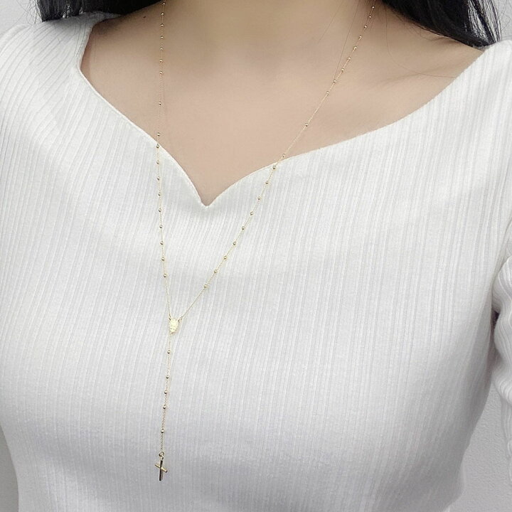 楽天市場】ロザリオ クロス チャーム ネックレス 62cm 留め具なし 