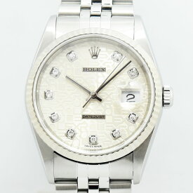 ロレックス 中古 メンズ ROLEX デイトジャスト 自動巻 オートマ 16234 Y番 ダイヤ SS ステンレススチール WG ホワイトゴールド アイボリーコンピュータ 軽仕上げ