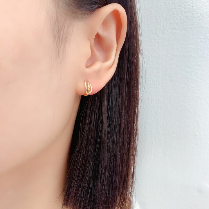 楽天市場】ピアス レディース フープ K18 中折れ 両耳 新品 