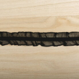 ストレッチレース SHINDO ダブルフリルストレッチ（5524） 約3.1cm幅 50.黒 (H)_4b_