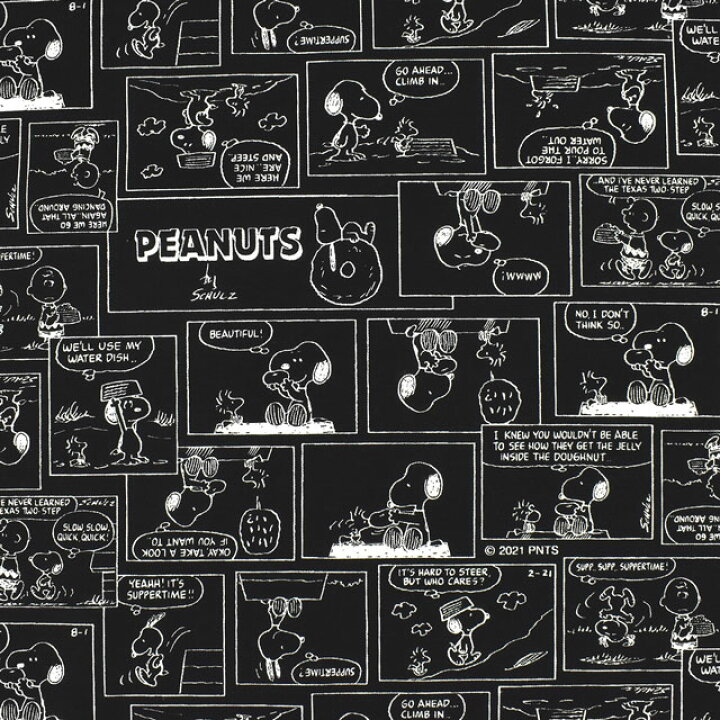 楽天市場 メール便対応商品 生地 Peanuts ピーナッツ スヌーピー コミック 抗菌防臭シーチング Bks ブラック H K4 新宿オカダヤ コスプレ店