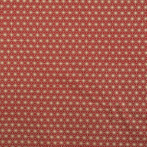 生地 和柄シーチング金プリント 麻の葉(88337) 2-2.茜 09Ag17_