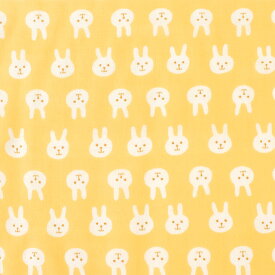 ＼期間限定20%OFF／ 生地 ダブルガーゼプリント うさぎ柄（KTS3217） E.イエロー 09Bo35_