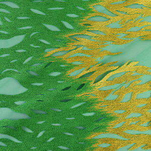 生地 ファイヤーレース (194308) 5.緑×黄×緑地 10Ac04_