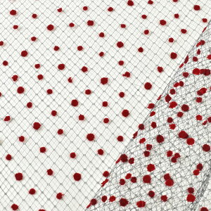 生地 ヘアーネットフロッキー(035-3030F) 13.黒/赤 10Aa01_