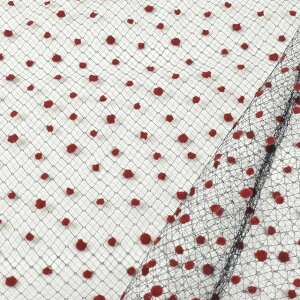 生地 ヘアーネットフロッキー(035-3030F) 36.黒/えんじ 10Aa01_